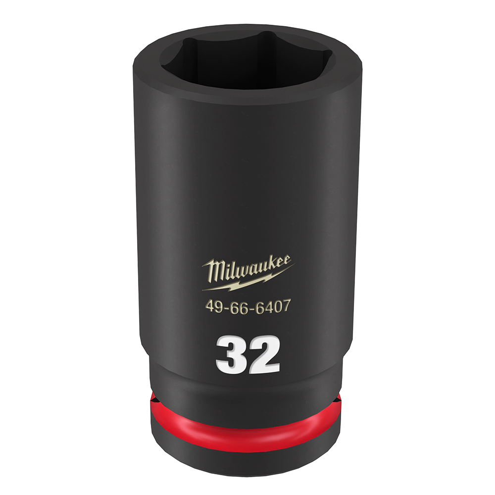 Milwaukee SHOCKWAVE™ 3/4" Drive 32mm Deep 6 Point Impact Socket - 49666407 - Available at Power Tool Specialists, Carlton, Victoria, Australia.