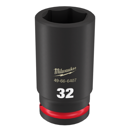 Milwaukee SHOCKWAVE™ 3/4" Drive 32mm Deep 6 Point Impact Socket - 49666407 - Available at Power Tool Specialists, Carlton, Victoria, Australia.