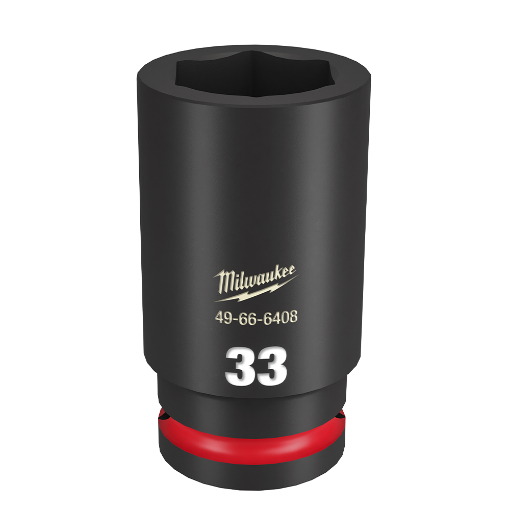 Milwaukee SHOCKWAVE™ 3/4" Drive 33mm Deep 6 Point Impact Socket - 49666408 - Available at Power Tool Specialists, Carlton, Victoria, Australia.