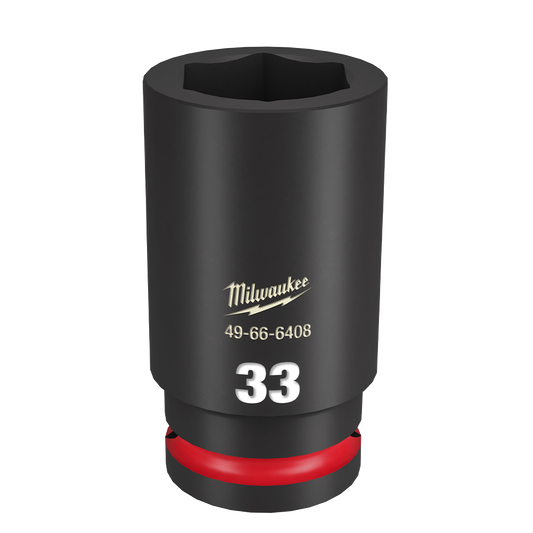 Milwaukee SHOCKWAVE™ 3/4" Drive 33mm Deep 6 Point Impact Socket - 49666408 - Available at Power Tool Specialists, Carlton, Victoria, Australia.
