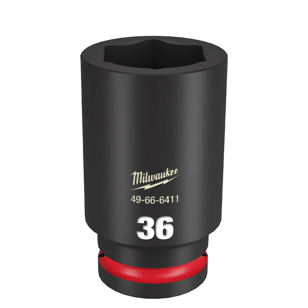 Milwaukee SHOCKWAVE™ 3/4" Drive 36mm Deep 6 Point Impact Socket - 49666411 - Available at Power Tool Specialists, Carlton, Victoria, Australia.
