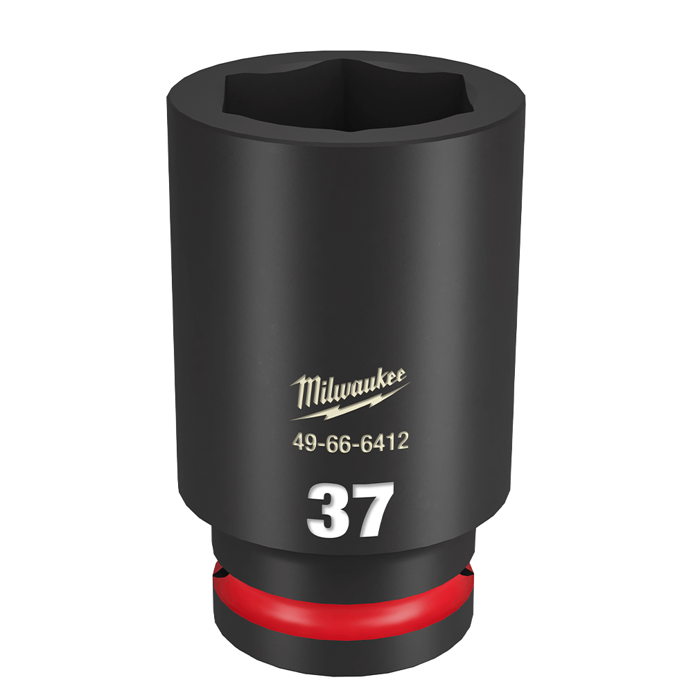 Milwaukee SHOCKWAVE™ 3/4" Drive 37mm Deep 6 Point Impact Socket - 49666412 - Available at Power Tool Specialists, Carlton, Victoria, Australia.