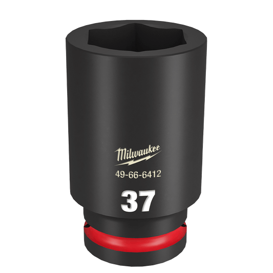 Milwaukee SHOCKWAVE™ 3/4" Drive 37mm Deep 6 Point Impact Socket - 49666412 - Available at Power Tool Specialists, Carlton, Victoria, Australia.