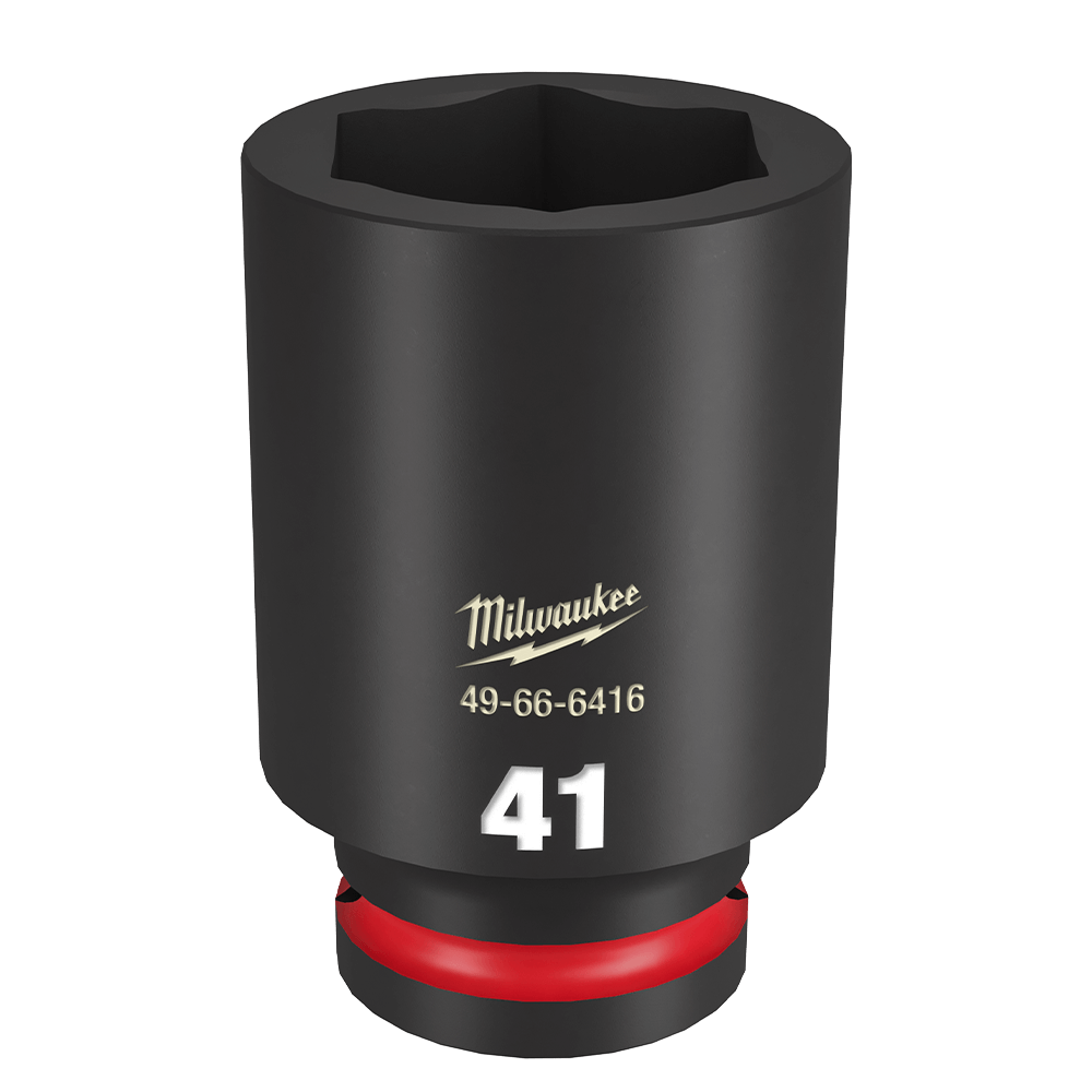 Milwaukee SHOCKWAVE™ 3/4" Drive 41mm Deep 6 Point Impact Socket - 49666416 - Available at Power Tool Specialists, Carlton, Victoria, Australia.