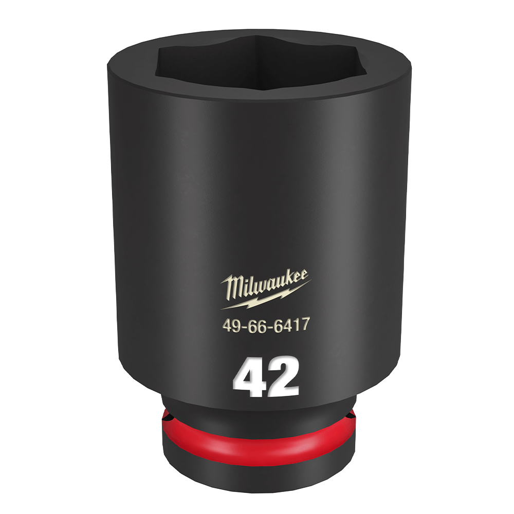 Milwaukee SHOCKWAVE™ 3/4" Drive 42mm Deep 6 Point Impact Socket - 49666417 - Available at Power Tool Specialists, Carlton, Victoria, Australia.