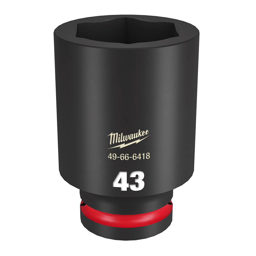 Milwaukee SHOCKWAVE™ 3/4" Drive 43mm Deep 6 Point Impact Socket - 49666418 - Available at Power Tool Specialists, Carlton, Victoria, Australia.