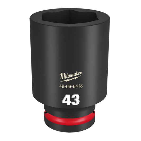 Milwaukee SHOCKWAVE™ 3/4" Drive 43mm Deep 6 Point Impact Socket - 49666418 - Available at Power Tool Specialists, Carlton, Victoria, Australia.