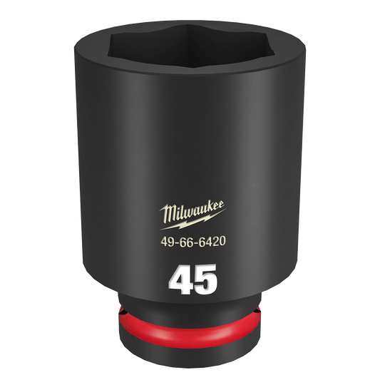Milwaukee SHOCKWAVE™ 3/4" Drive 45mm Deep 6 Point Impact Socket - 49666420 - Available at Power Tool Specialists, Carlton, Victoria, Australia.