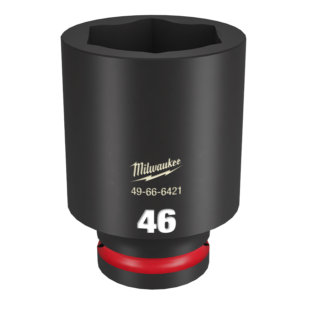Milwaukee SHOCKWAVE™ 3/4" Drive 46mm Deep 6 Point Impact Socket - 49666421 - Available at Power Tool Specialists, Carlton, Victoria, Australia.