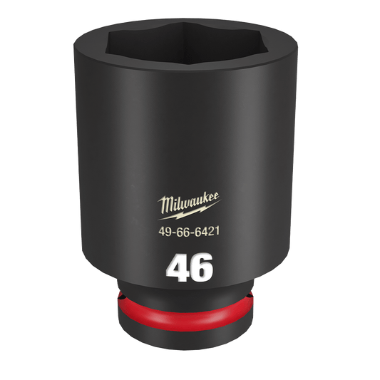 Milwaukee SHOCKWAVE™ 3/4" Drive 46mm Deep 6 Point Impact Socket - 49666421 - Available at Power Tool Specialists, Carlton, Victoria, Australia.