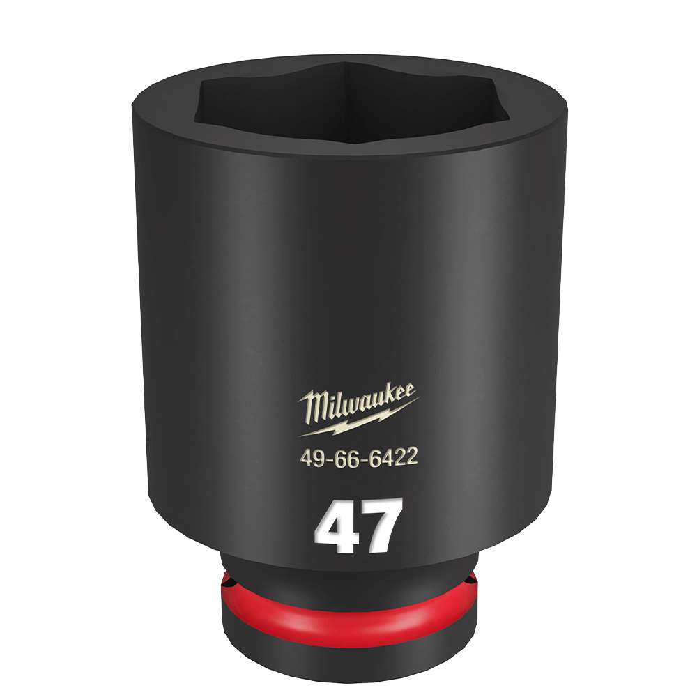 Milwaukee SHOCKWAVE™ 3/4" Drive 47mm Deep 6 Point Impact Socket - 49666422 - Available at Power Tool Specialists, Carlton, Victoria, Australia.