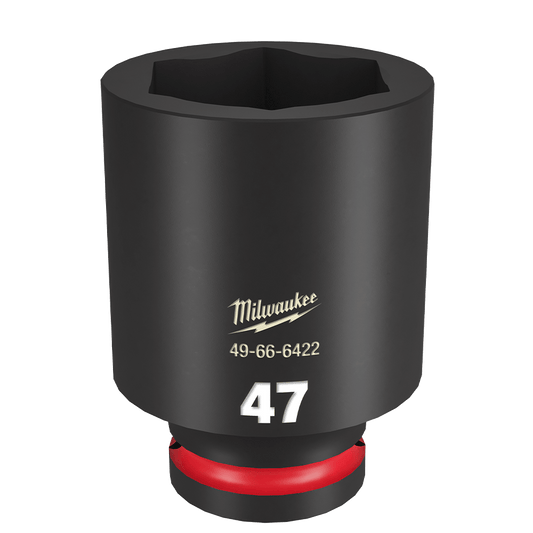 Milwaukee SHOCKWAVE™ 3/4" Drive 47mm Deep 6 Point Impact Socket - 49666422 - Available at Power Tool Specialists, Carlton, Victoria, Australia.