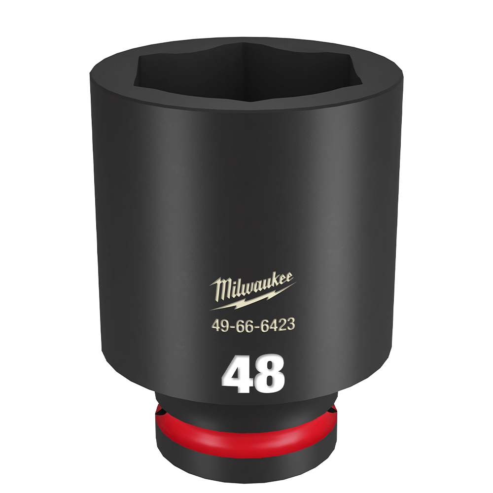 Milwaukee SHOCKWAVE™ 3/4" Drive 48mm Deep 6 Point Impact Socket - 49666423 - Available at Power Tool Specialists, Carlton, Victoria, Australia.