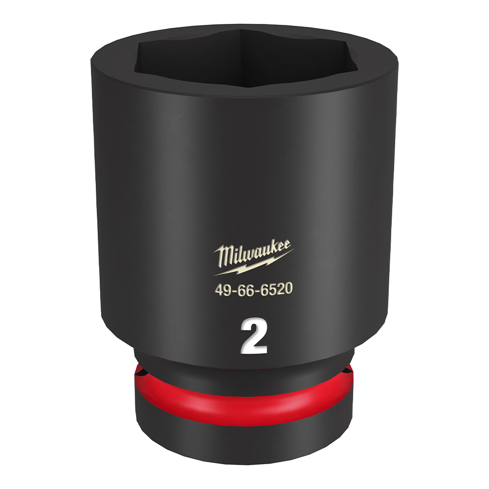 Milwaukee SHOCKWAVE™ 1" Drive 2" Deep 6 Point Impact Socket  - 49666520 - Available at Power Tool Specialists, Carlton, Victoria, Australia.