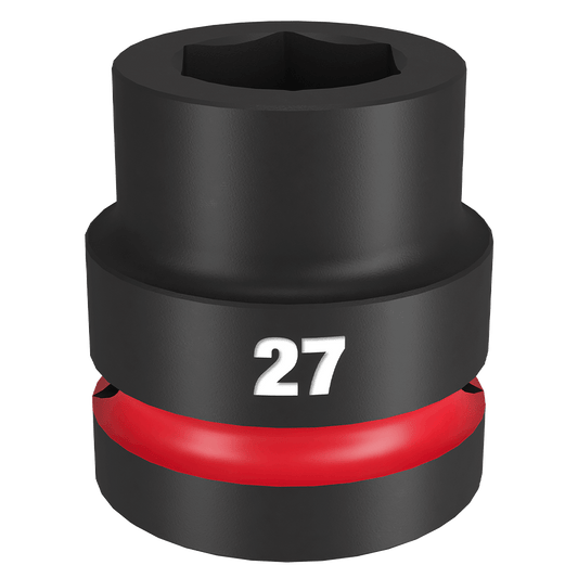 Milwaukee SHOCKWAVE™ 1" Drive 27mm Standard 6 Point Impact Socket - 49666592 - Available at Power Tool Specialists, Carlton, Victoria, Australia.