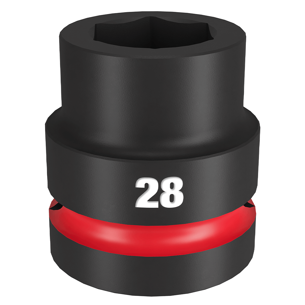 Milwaukee SHOCKWAVE™ 1" Drive 28mm Standard 6 Point Impact Socket - 49666593 - Available at Power Tool Specialists, Carlton, Victoria, Australia.