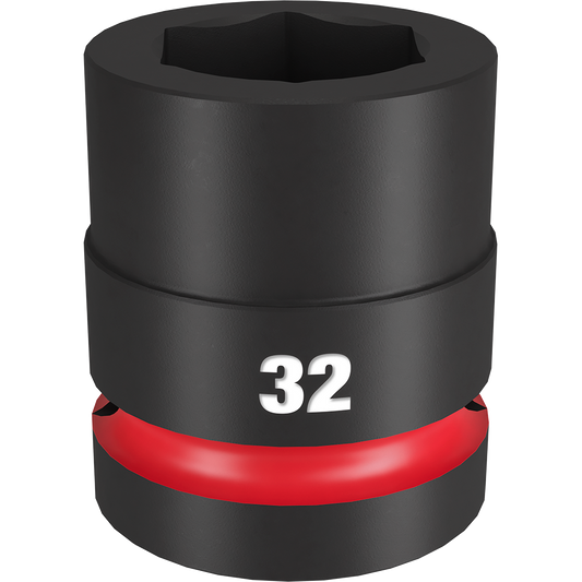 Milwaukee SHOCKWAVE™ 1" Drive 32mm Standard 6 Point Impact Socket - 49666597 - Available at Power Tool Specialists, Carlton, Victoria, Australia.