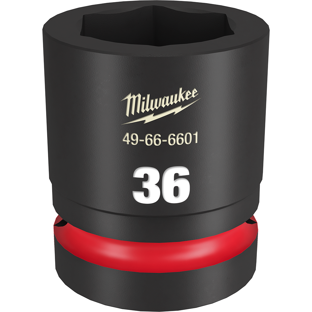 Milwaukee SHOCKWAVE™ 1" Drive 36mm Standard 6 Point Impact Socket - 49666601 - Available at Power Tool Specialists, Carlton, Victoria, Australia.
