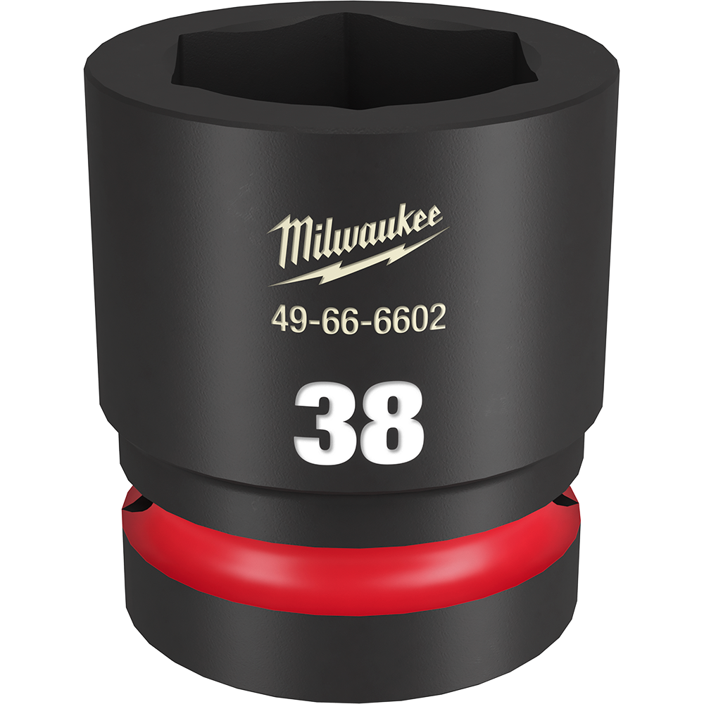 Milwaukee SHOCKWAVE™ 1" Drive 38mm Standard 6 Point Impact Socket - 49666602 - Available at Power Tool Specialists, Carlton, Victoria, Australia.