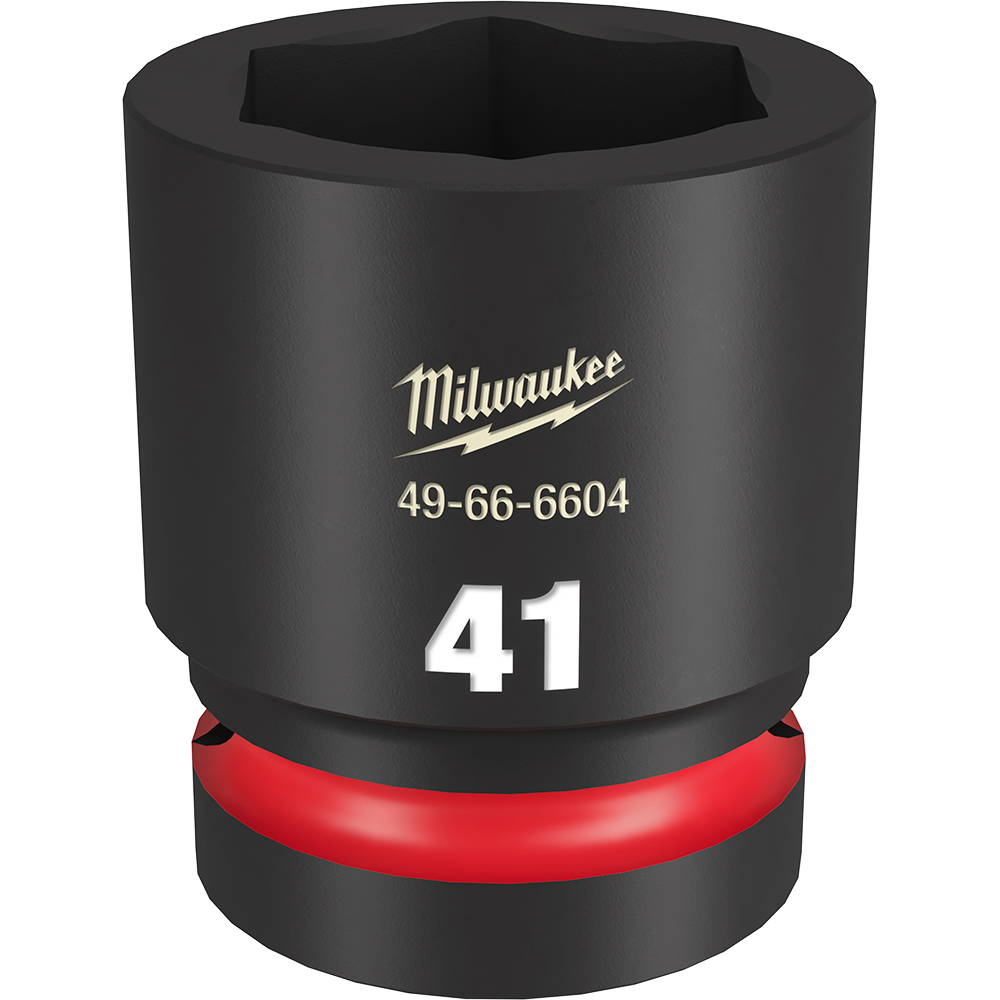 Milwaukee SHOCKWAVE™ 1" Drive 41mm Standard 6 Point Impact Socket - 49666604 - Available at Power Tool Specialists, Carlton, Victoria, Australia.