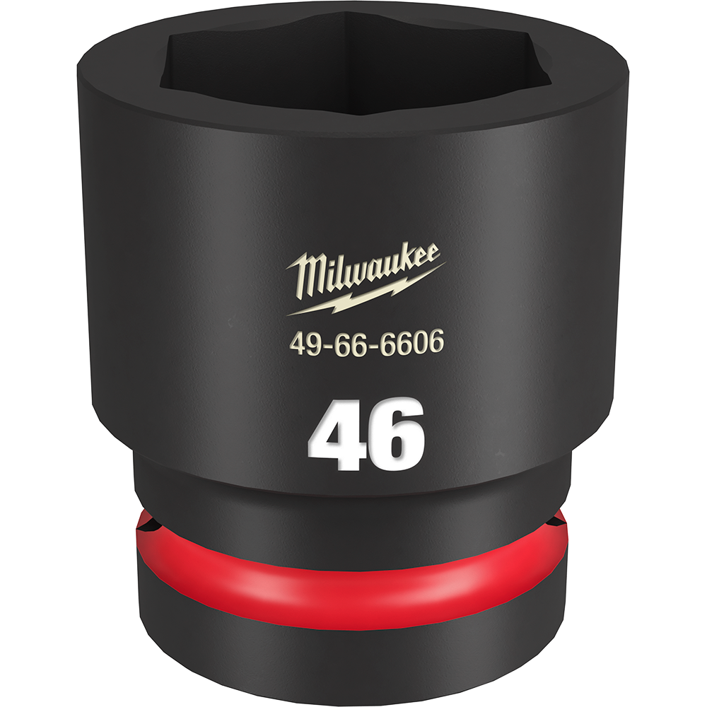 Milwaukee SHOCKWAVE™ 1" Drive 46mm Standard 6 Point Impact Socket - 49666606 - Available at Power Tool Specialists, Carlton, Victoria, Australia.