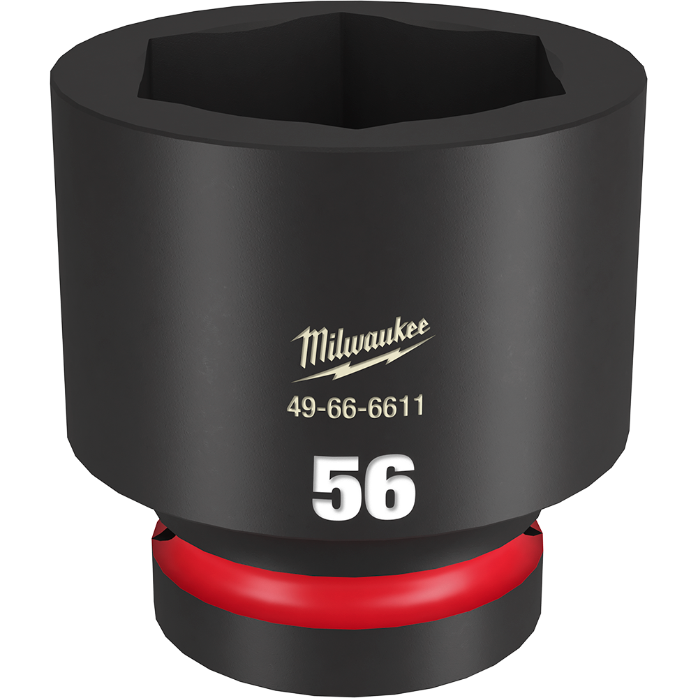 Milwaukee SHOCKWAVE™ 1" Drive 56mm Standard 6 Point Impact Socket - 49666611 - Available at Power Tool Specialists, Carlton, Victoria, Australia.