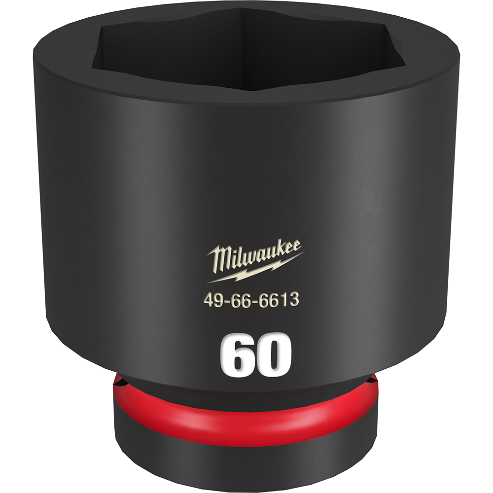 Milwaukee SHOCKWAVE™ 1" Drive 60mm Standard 6 Point Impact Socket - 49666613 - Available at Power Tool Specialists, Carlton, Victoria, Australia.