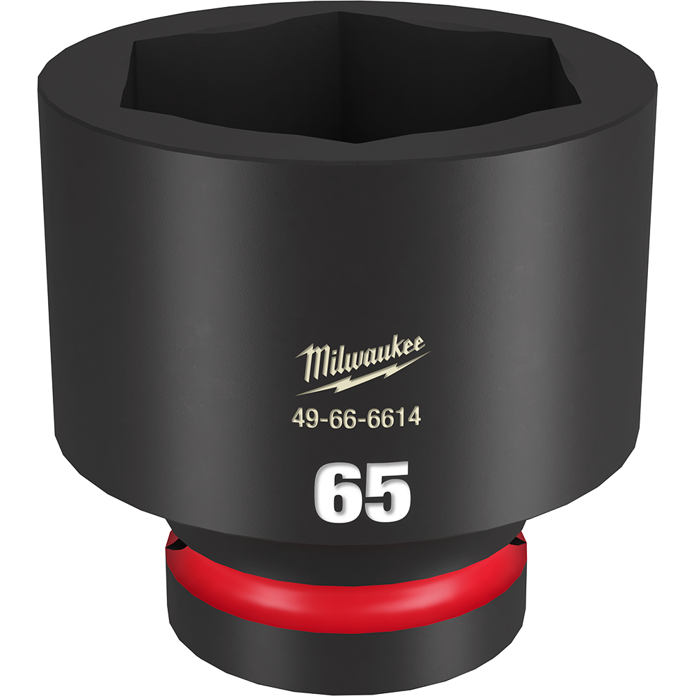 Milwaukee SHOCKWAVE™ 1" Drive 65mm Standard 6 Point Impact Socket - 49666614 - Available at Power Tool Specialists, Carlton, Victoria, Australia.