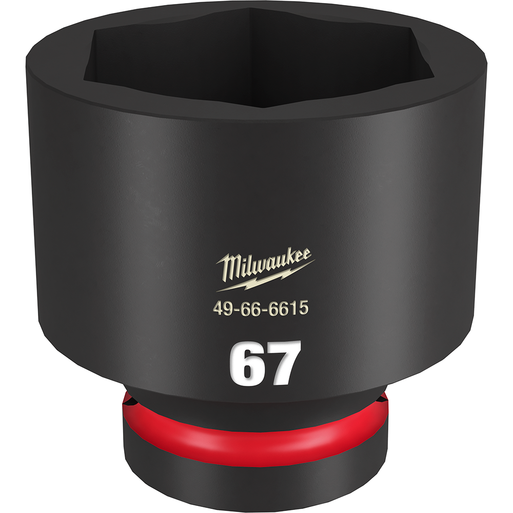 Milwaukee SHOCKWAVE™ 1" Drive 67mm Standard 6 Point Impact Socket - 49666615 - Available at Power Tool Specialists, Carlton, Victoria, Australia.