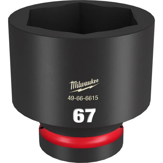 Milwaukee SHOCKWAVE™ 1" Drive 67mm Standard 6 Point Impact Socket - 49666615 - Available at Power Tool Specialists, Carlton, Victoria, Australia.