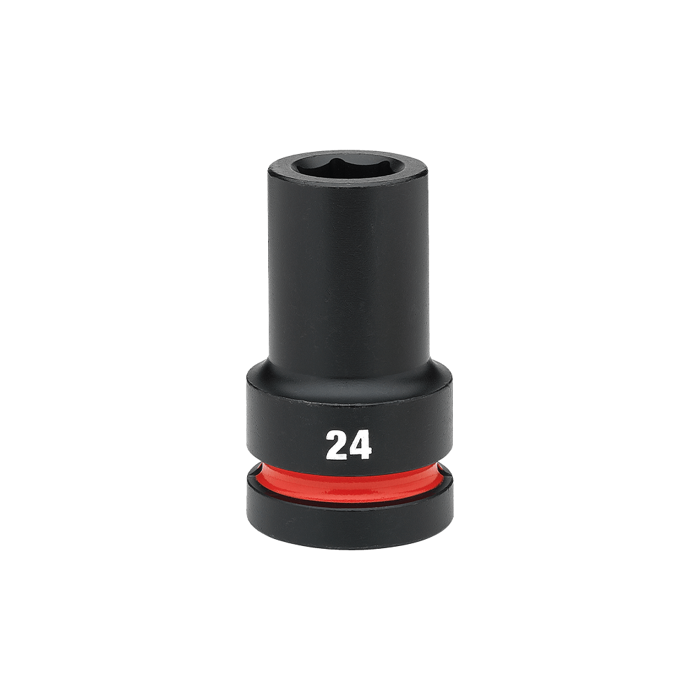Milwaukee SHOCKWAVE™ 1" Drive 24mm Deep 6 Point Impact Socket    - 49666619 - Available at Power Tool Specialists, Carlton, Victoria, Australia.