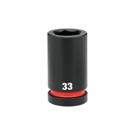 Milwaukee SHOCKWAVE™ 1" Drive 33mm Deep 6 Point Impact Socket    - 49666627 - Available at Power Tool Specialists, Carlton, Victoria, Australia.