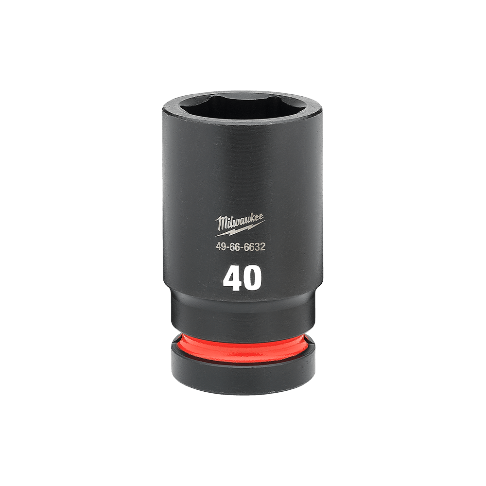 Milwaukee SHOCKWAVE™ 1" Drive 40mm Deep 6 Point Impact Socket    - 49666632 - Available at Power Tool Specialists, Carlton, Victoria, Australia.