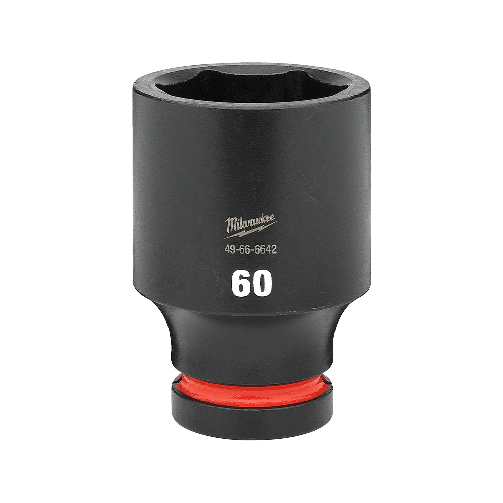 Milwaukee SHOCKWAVE™ 1" Drive 60mm Deep 6 Point Impact Socket    - 49666642 - Available at Power Tool Specialists, Carlton, Victoria, Australia.