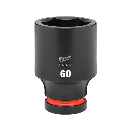 Milwaukee SHOCKWAVE™ 1" Drive 60mm Deep 6 Point Impact Socket    - 49666642 - Available at Power Tool Specialists, Carlton, Victoria, Australia.