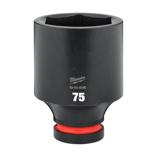 Milwaukee SHOCKWAVE™ 1" Drive 75mm Deep 6 Point Impact Socket    - 49666646 - Available at Power Tool Specialists, Carlton, Victoria, Australia.