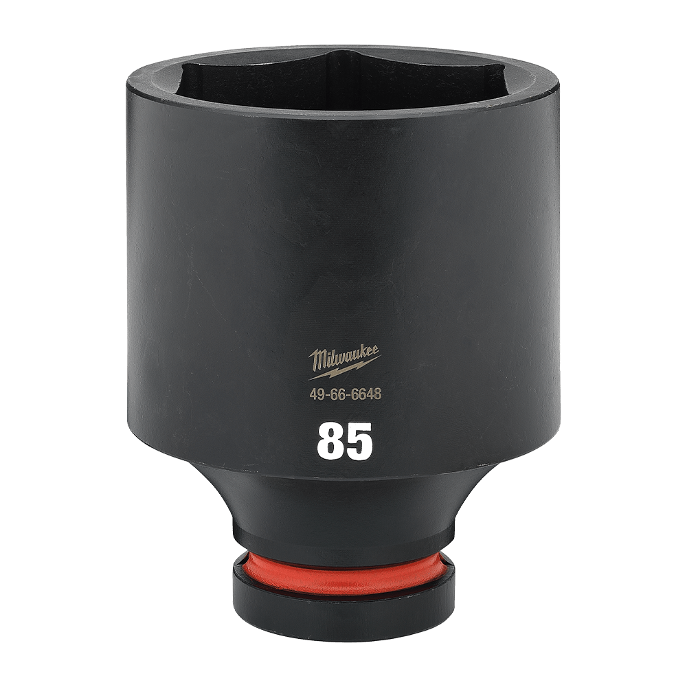 Milwaukee SHOCKWAVE™ 1" Drive 85mm Deep 6 Point Impact Socket  - 49666648 - Available at Power Tool Specialists, Carlton, Victoria, Australia.