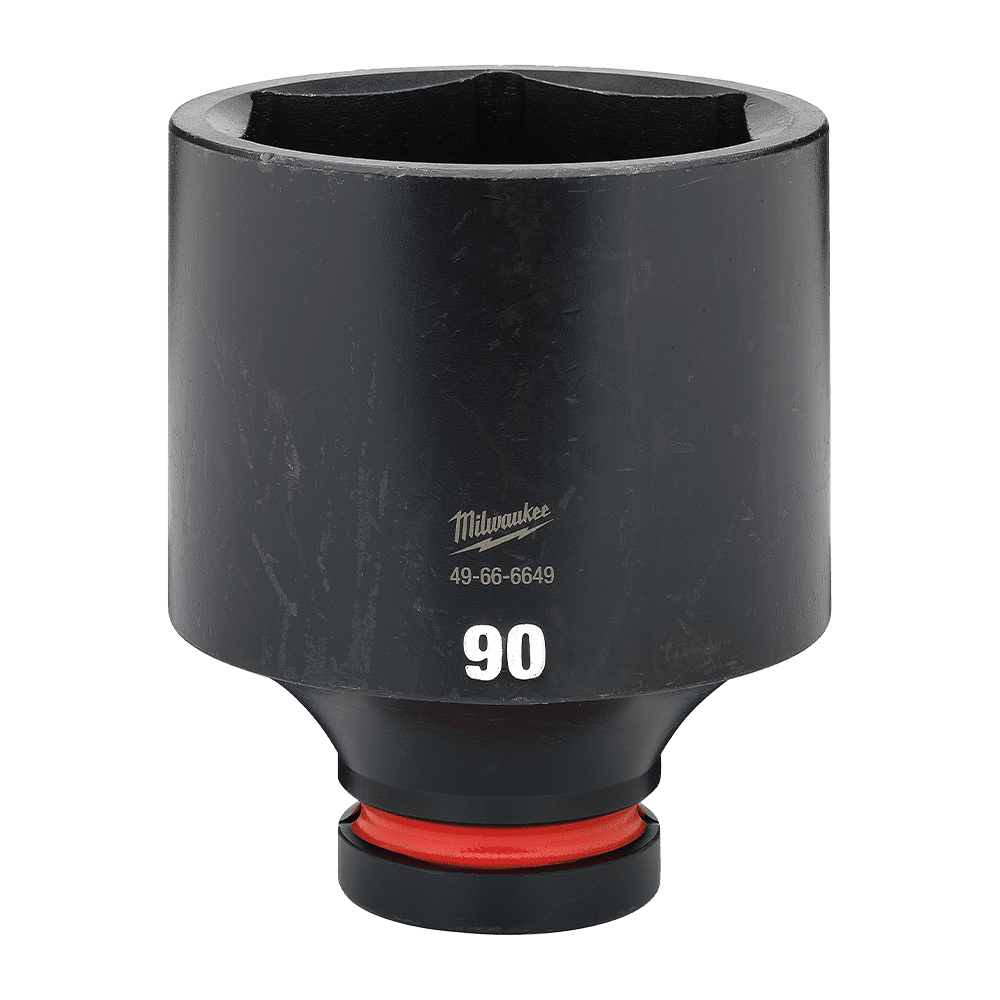Milwaukee SHOCKWAVE™ 1" Drive 90mm Deep 6 Point Impact Socket   - 49666649 - Available at Power Tool Specialists, Carlton, Victoria, Australia.
