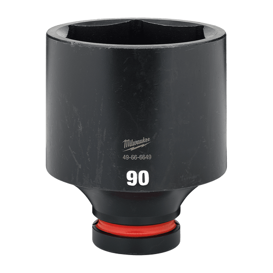 Milwaukee SHOCKWAVE™ 1" Drive 90mm Deep 6 Point Impact Socket   - 49666649 - Available at Power Tool Specialists, Carlton, Victoria, Australia.