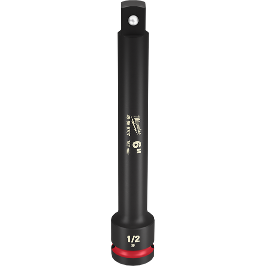Milwaukee SHOCKWAVE™ 1/2" Drive 152mm (6") Impact Socket Extension - 49666707 - Available at Power Tool Specialists, Carlton, Victoria, Australia.