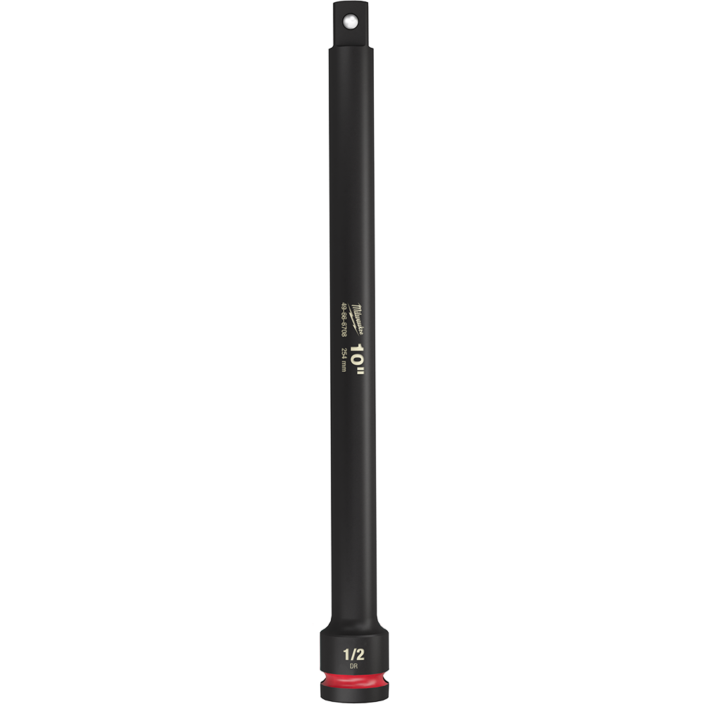 Milwaukee SHOCKWAVE™ 1/2" Drive 254mm (10") Impact Socket Extension - 49666708 - Available at Power Tool Specialists, Carlton, Victoria, Australia.