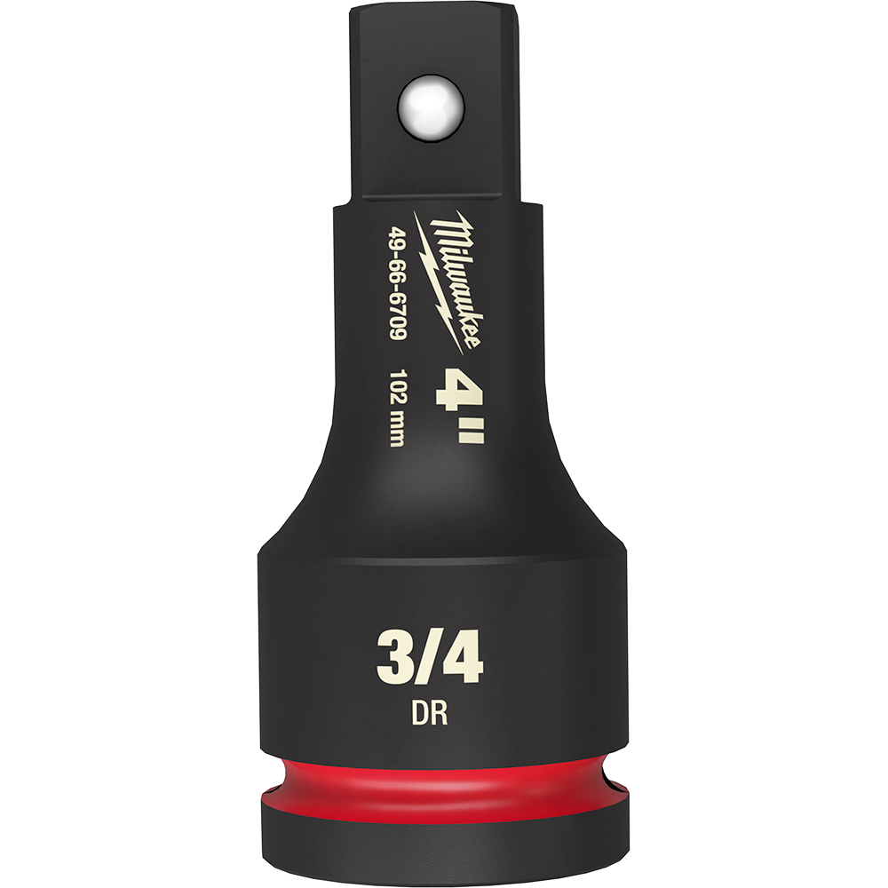 Milwaukee SHOCKWAVE™ 3/4" Drive 102mm (4") Impact Socket Extension - 49666709 - Available at Power Tool Specialists, Carlton, Victoria, Australia.