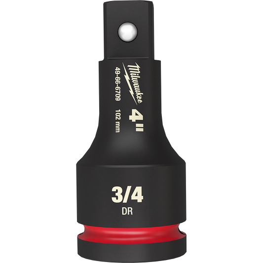 Milwaukee SHOCKWAVE™ 3/4" Drive 102mm (4") Impact Socket Extension - 49666709 - Available at Power Tool Specialists, Carlton, Victoria, Australia.