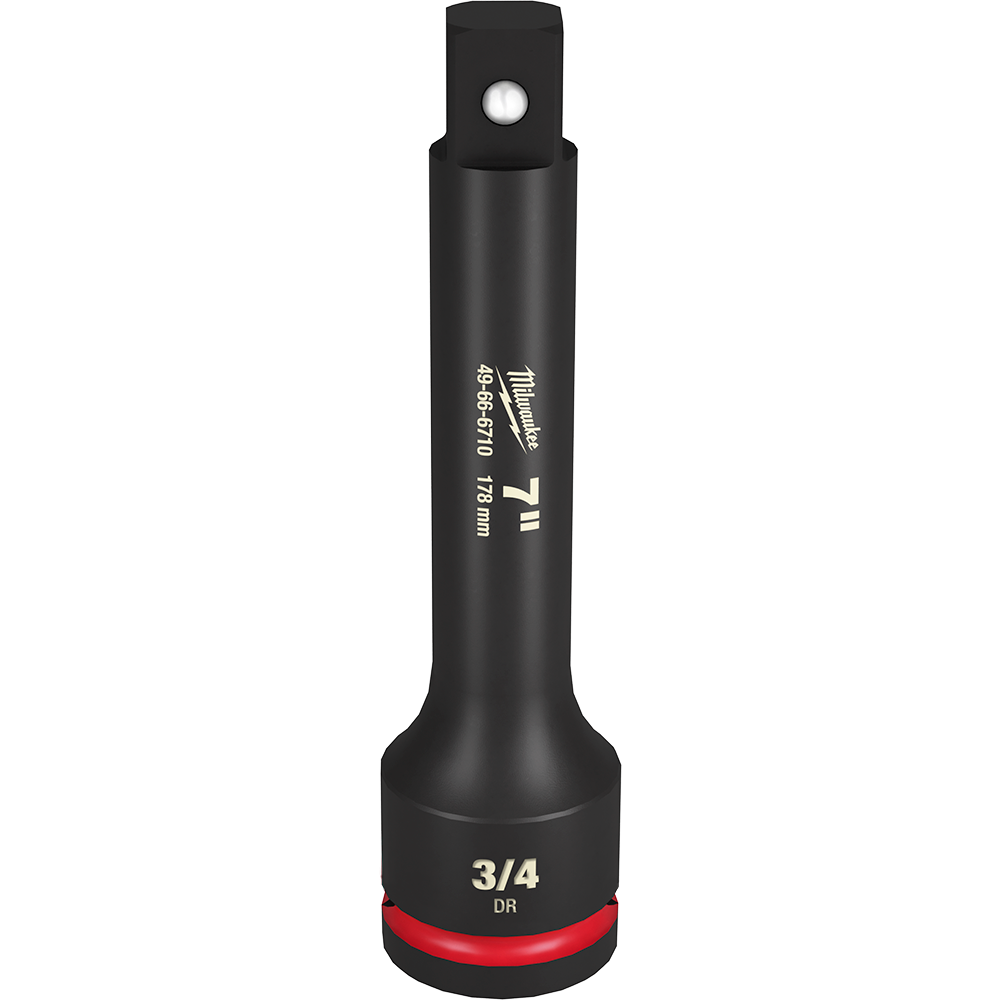 Milwaukee SHOCKWAVE™ 3/4" Drive 178mm (7") Impact Socket Extension - 49666710 - Available at Power Tool Specialists, Carlton, Victoria, Australia.
