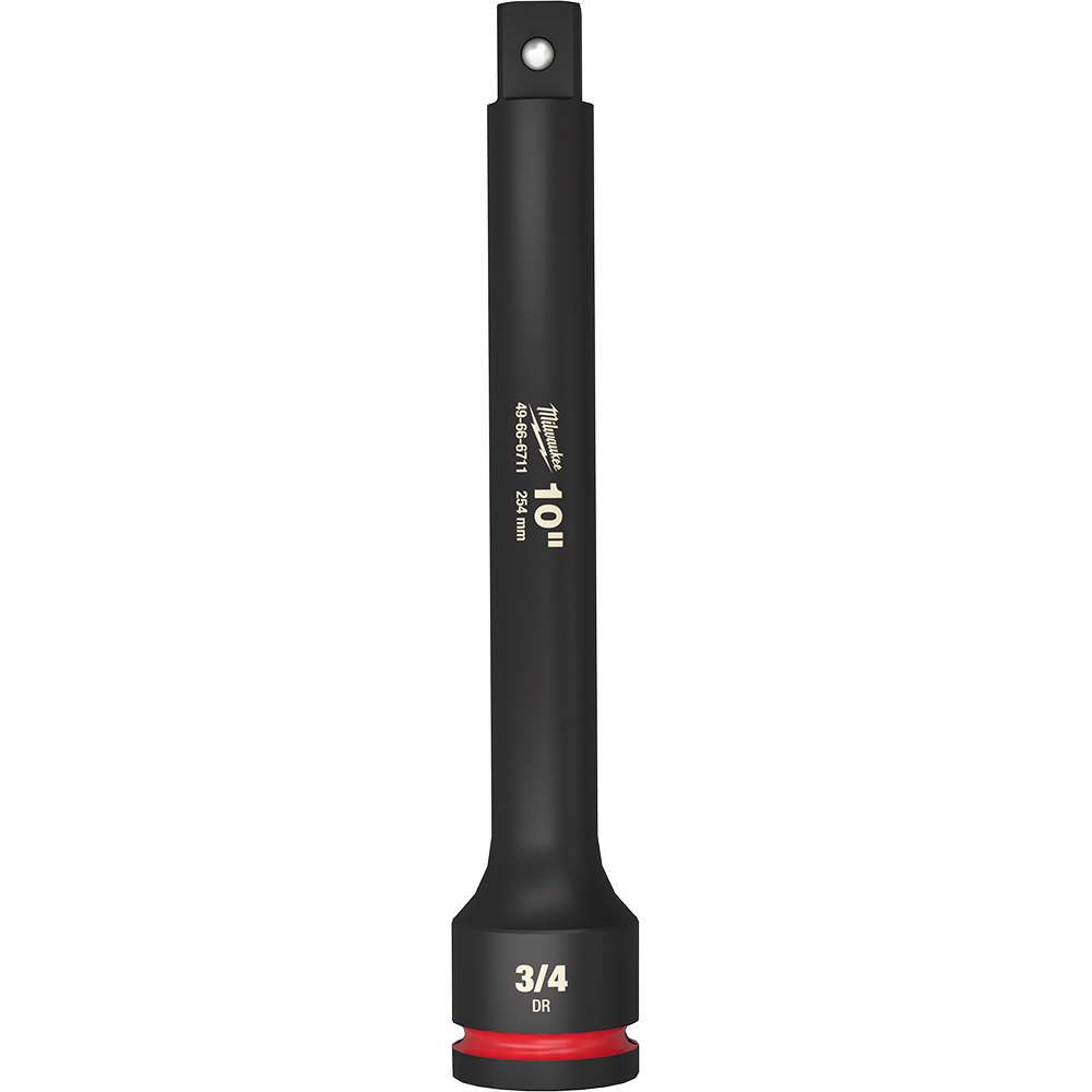 Milwaukee SHOCKWAVE™ 3/4" Drive 254mm (10") Impact Socket Extension - 49666711 - Available at Power Tool Specialists, Carlton, Victoria, Australia.