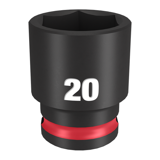 Milwaukee SHOCKWAVE™ 3/8" Drive 20mm Standard 6 Point Impact Socket - 49666737 - Available at Power Tool Specialists, Carlton, Victoria, Australia.