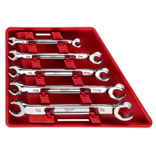 Milwaukee 5pc Double End Flare Nut – SAE - 48229470 - Available at Power Tool Specialists, Carlton, Victoria, Australia.