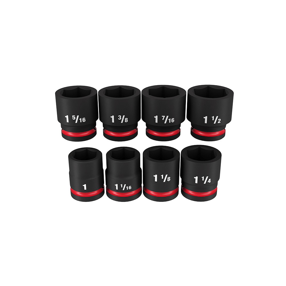 Milwaukee SHOCKWAVE™ 3/4" Drive 8PC SAE Standard 6 Point Impact Socket Set - 49667017 - Available at Power Tool Specialists, Carlton, Victoria, Australia.
