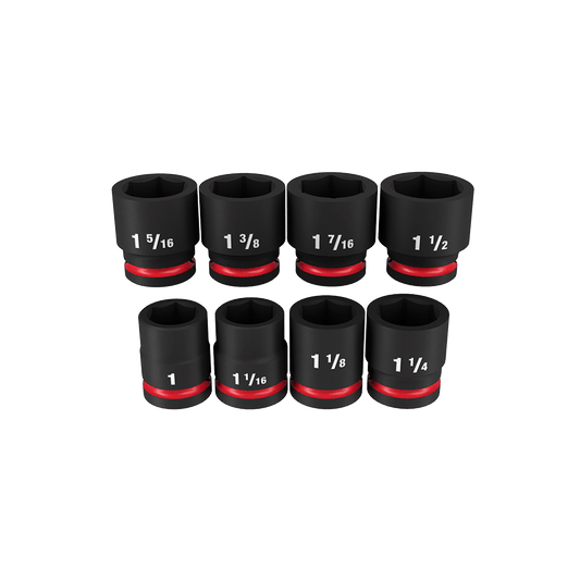 Milwaukee SHOCKWAVE™ 3/4" Drive 8PC SAE Standard 6 Point Impact Socket Set - 49667017 - Available at Power Tool Specialists, Carlton, Victoria, Australia.