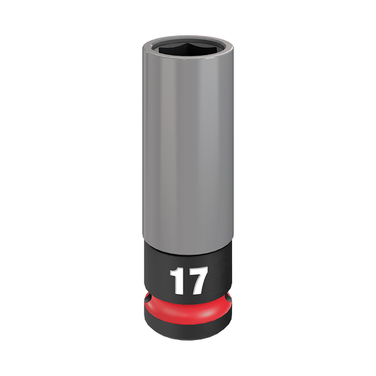 Milwaukee Shockwave 1/2" Drive 17mm Lug Nut Socket - 49667802 - Available at Power Tool Specialists, Carlton, Victoria, Australia.
